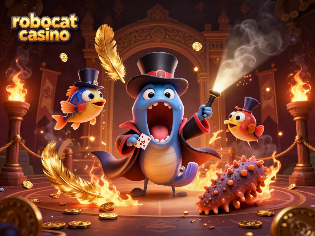 Experience the thrill of robocat casino with a captivating 3D scene of underwater magic and winning moments.